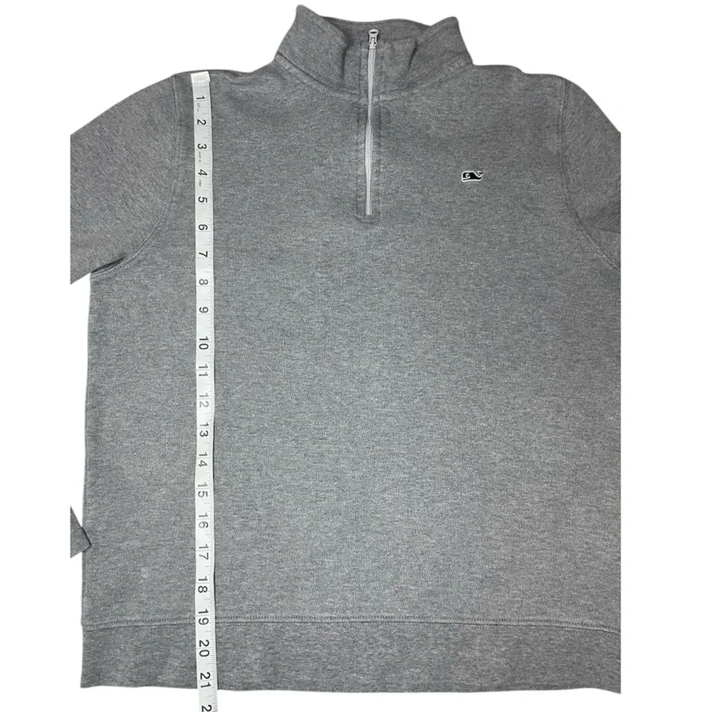 Vineyard Vines Gray Cotton Quarter Zip with whale logo-Youth XL